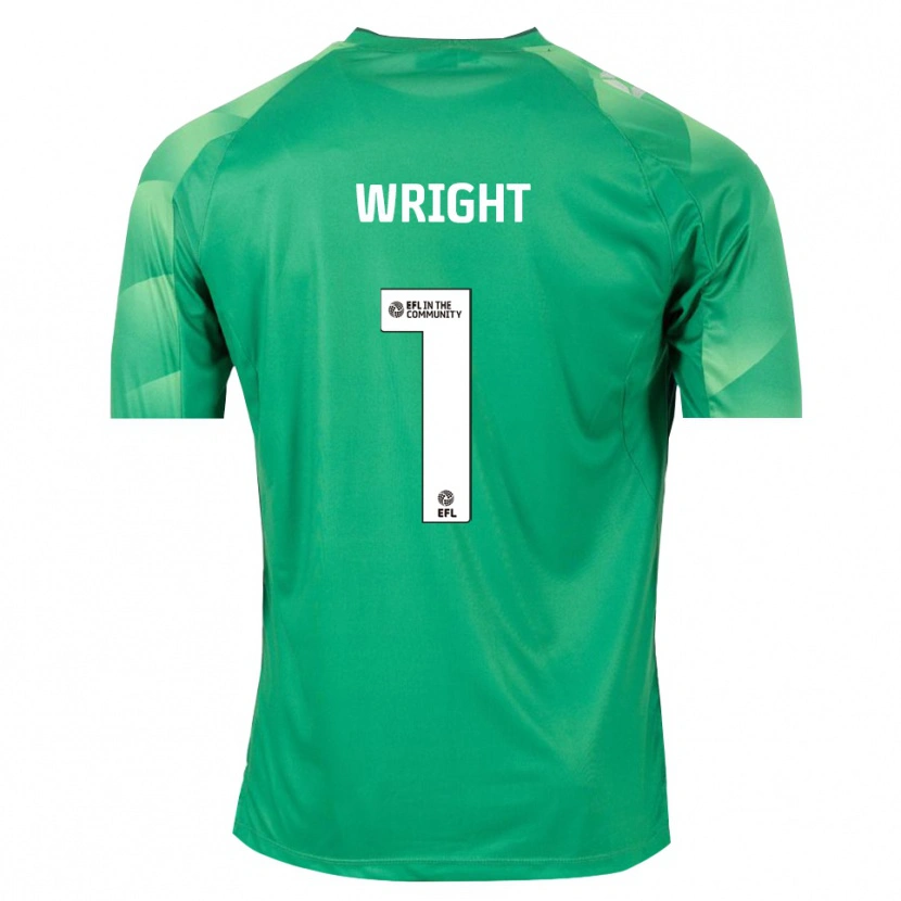 Danxen Enfant Joe Wright #1 Maillot de Gardien Vert Blanc 2025/26 T-shirt