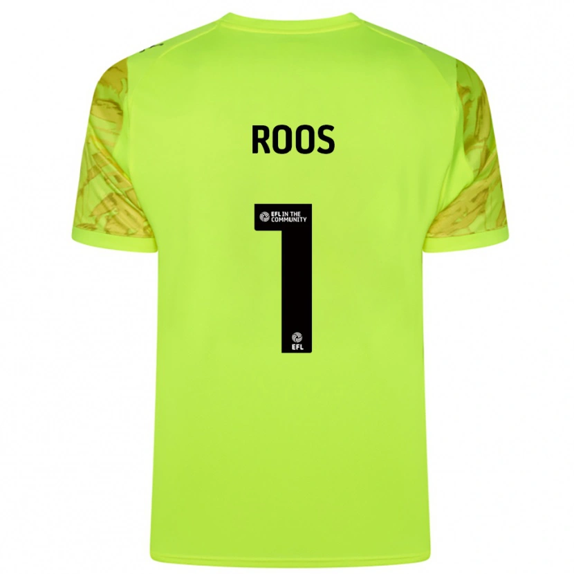 Danxen Enfant Kelle Roos #1 Maillot de Gardien Vert Fluorescent 2025/26 T-shirt