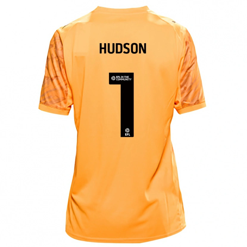 Danxen Enfant Mathew Hudson #1 Maillot de Gardien Noir Orange 2025/26 T-shirt