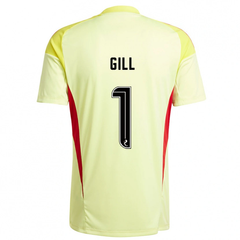 Danxen Enfant Marcus Gill #1 Maillot de Gardien Rouge Jaune 2025/26 T-shirt