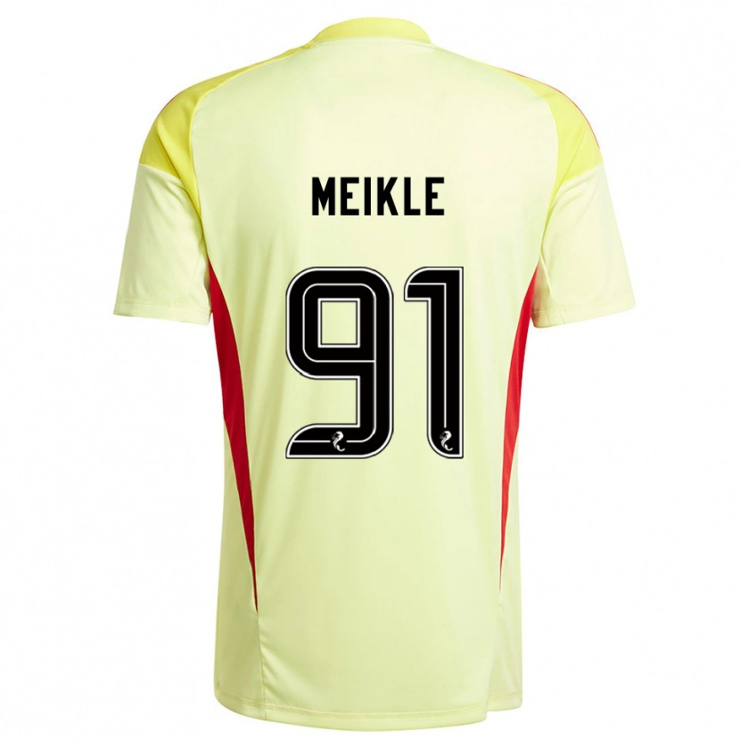 Danxen Enfant Jamie Meikle #91 Maillot de Gardien Rouge Jaune 2025/26 T-shirt