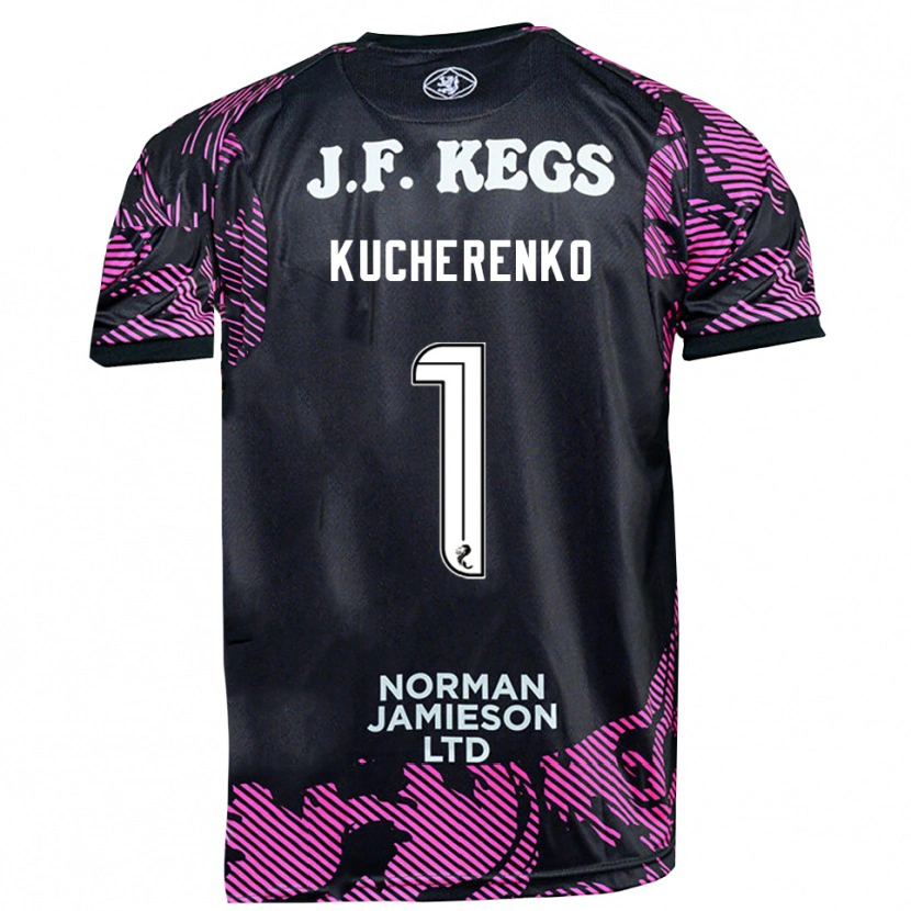Danxen Enfant Yevgeniy Kucherenko #1 Maillot de Gardien Noir Rose 2025/26 T-shirt