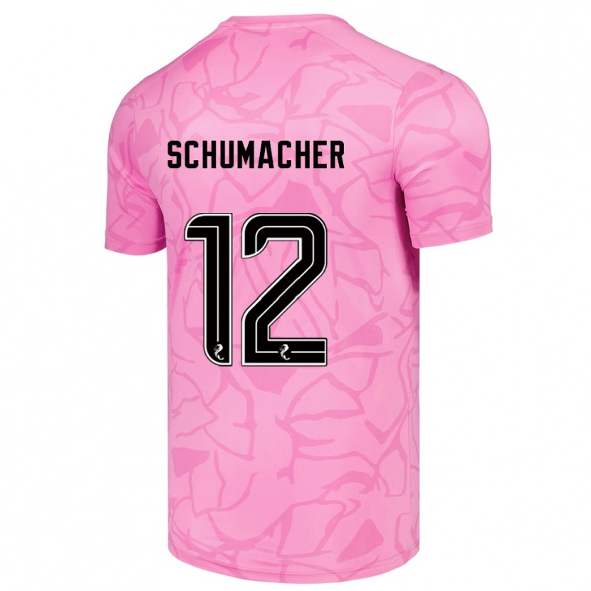 Danxen Enfant Noa Schumacher #12 Maillot de Gardien Noir Rose 2025/26 T-shirt