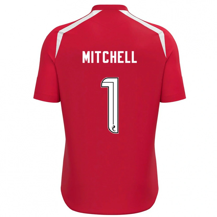 Danxen Enfant Ellie Mitchell #1 Maillot de Gardien Blanc Rouge 2025/26 T-shirt