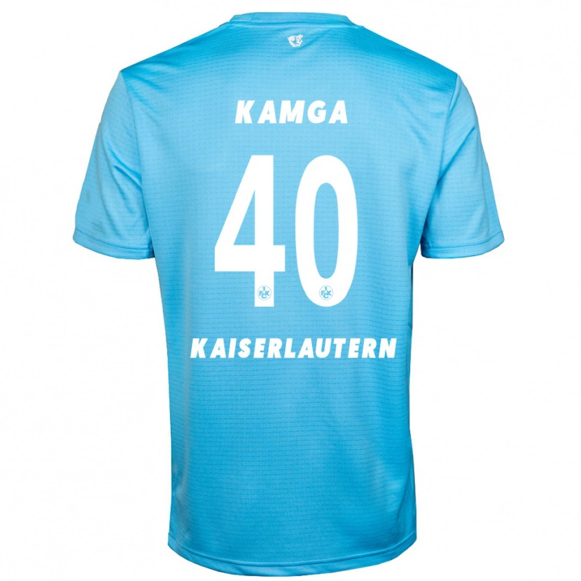 Danxen Enfant Enis Kamga #40 Maillot de Gardien Bleu Ciel Blanc 2025/26 T-shirt