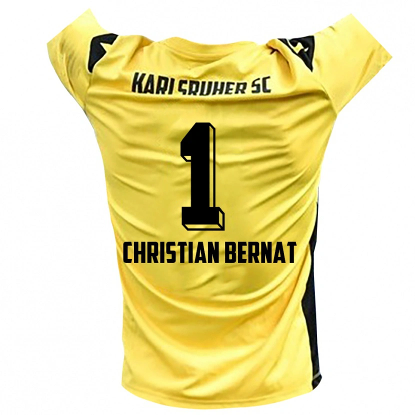 Danxen Enfant Hans Christian Bernat #1 Maillot de Gardien Jaune Noir 2025/26 T-shirt