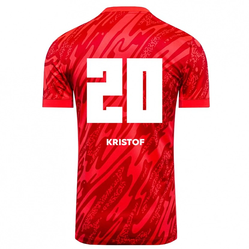 Danxen Enfant Nicolas Kristof #20 Maillot de Gardien Rouge Blanc 2025/26 T-shirt