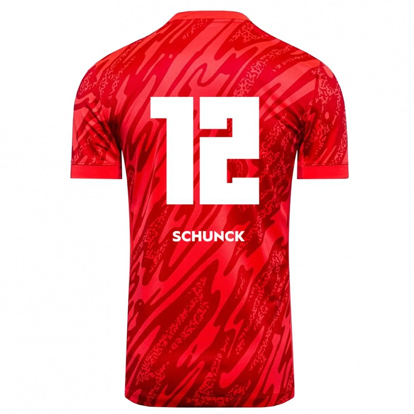 Danxen Enfant Jan Schunck #12 Maillot de Gardien Rouge Blanc 2025/26 T-shirt