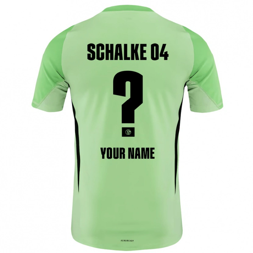 Danxen Enfant Schalke 04 Maillot de Gardien Vert Clair Noir 2025/26 T-shirt