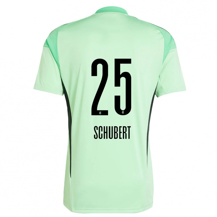Danxen Enfant Leonardo Schubert #25 Maillot de Gardien Vert Clair Noir 2025/26 T-shirt