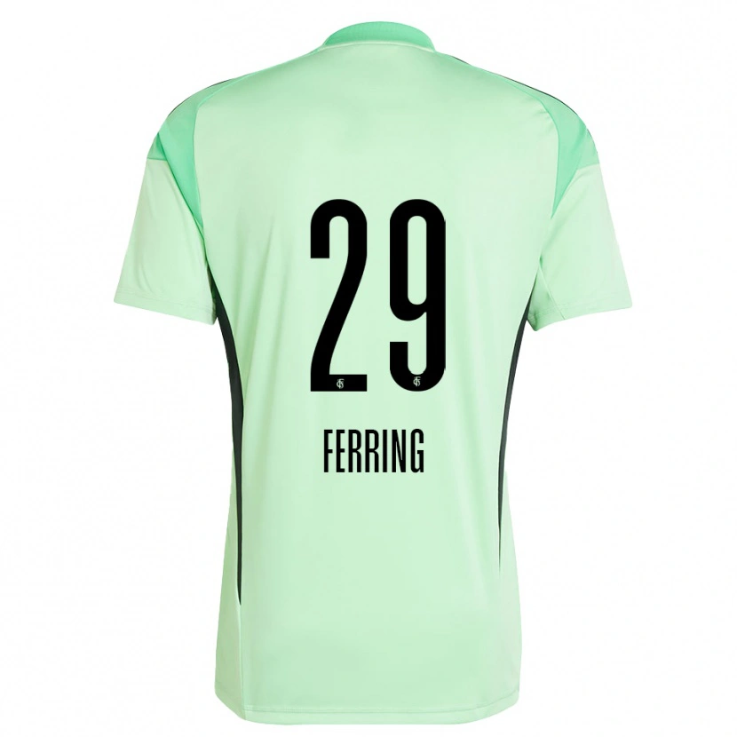 Danxen Enfant Johannes Ferring #29 Maillot de Gardien Vert Clair Noir 2025/26 T-shirt