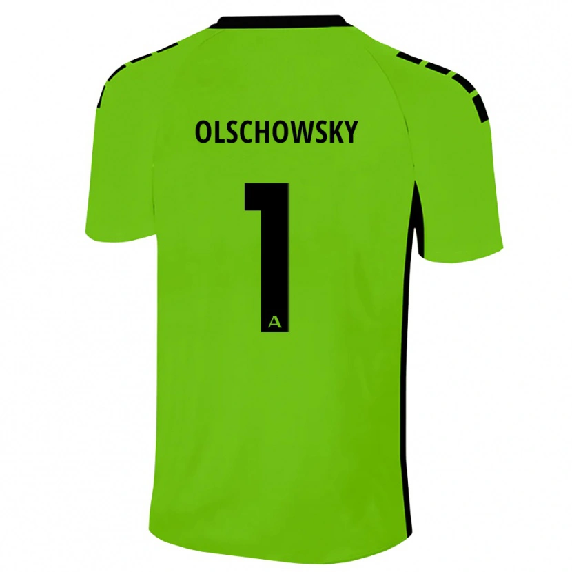 Danxen Enfant Jan Olschowsky #1 Maillot de Gardien Vert Herbe Noir 2025/26 T-shirt
