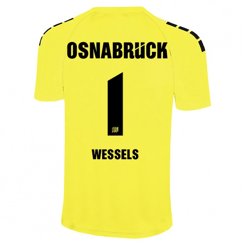 Danxen Enfant Felix Wessels #1 Maillot de Gardien Jaune Noir 2025/26 T-shirt