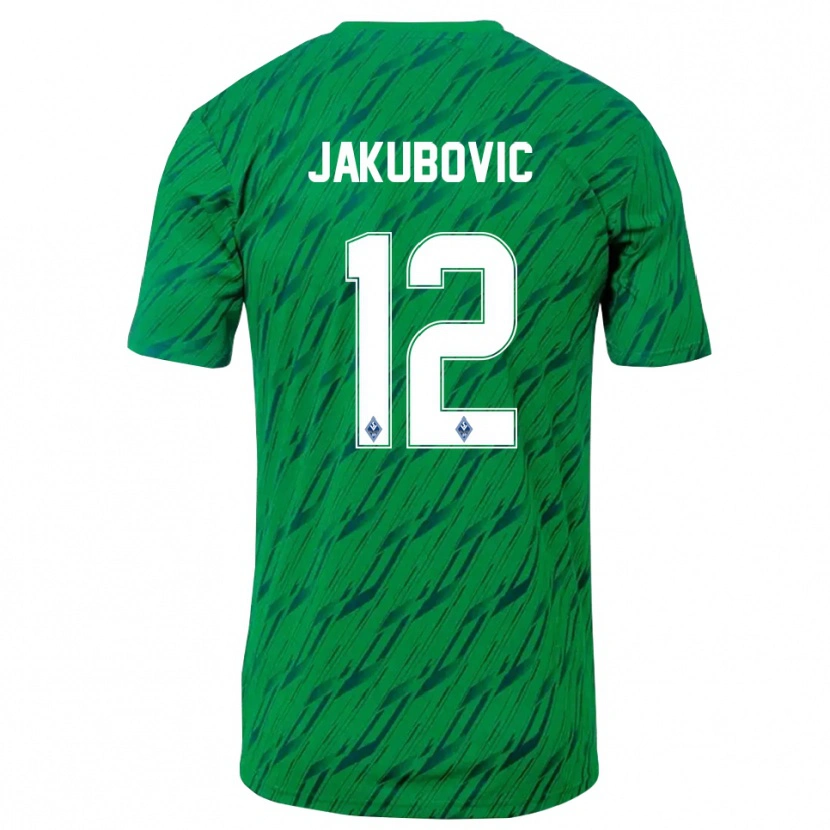 Danxen Enfant Harun Jakubovic #12 Maillot de Gardien Vert Blanc 2025/26 T-shirt