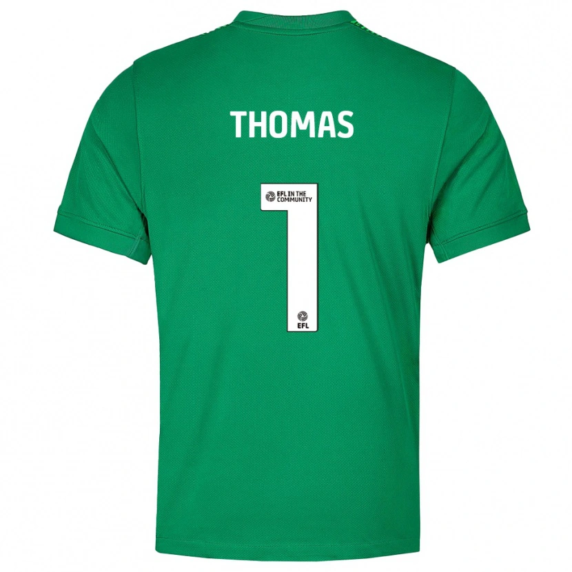 Danxen Enfant Lucy Thomas #1 Maillot de Gardien Blanc Vert 2025/26 T-shirt