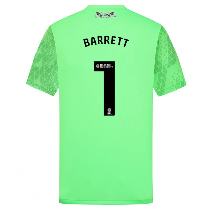 Danxen Enfant Jack Barrett #1 Maillot de Gardien Vert Fluorescent 2025/26 T-shirt