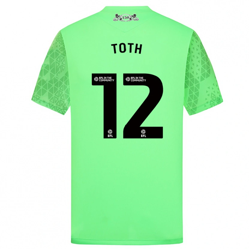 Danxen Enfant Balázs Tóth #12 Maillot de Gardien Vert Fluorescent 2025/26 T-shirt