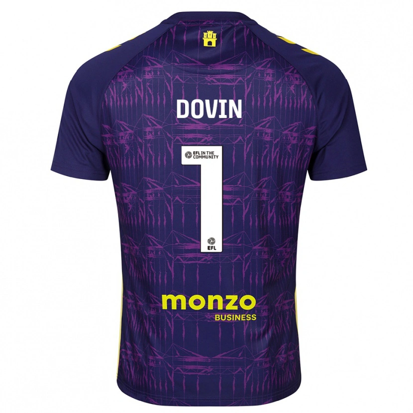 Danxen Enfant Oliver Dovin #1 Maillot de Gardien Jaune Violet 2025/26 T-shirt