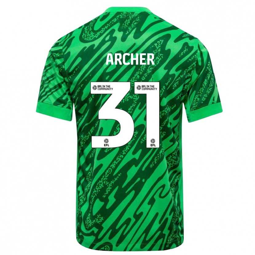 Danxen Enfant Jordan Archer #31 Maillot de Gardien Vert Forêt 2025/26 T-shirt