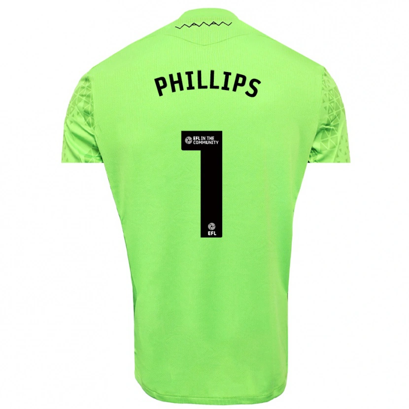 Danxen Enfant Jack Phillips #1 Maillot de Gardien Noir Citron Vert 2025/26 T-shirt