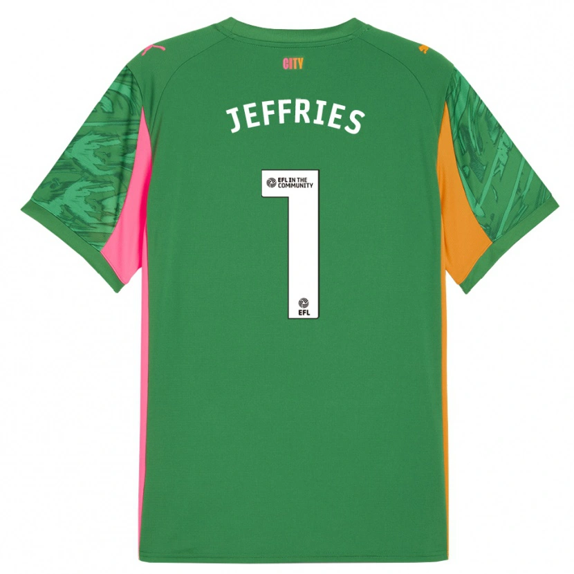 Danxen Enfant Josh Jeffries #1 Maillot de Gardien Orange Vert 2025/26 T-shirt
