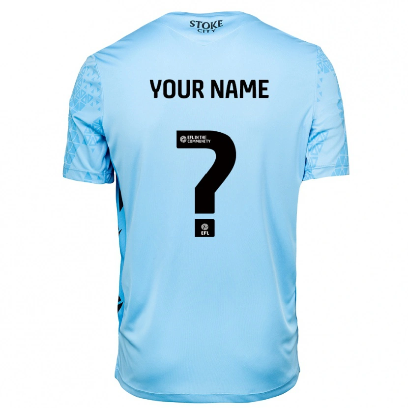 Danxen Enfant Stoke City Maillot de Gardien Noir Bleu Ciel 2025/26 T-shirt