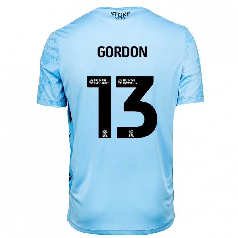 Danxen Enfant Jonathon Gordon #13 Maillot de Gardien Noir Bleu Ciel 2025/26 T-shirt
