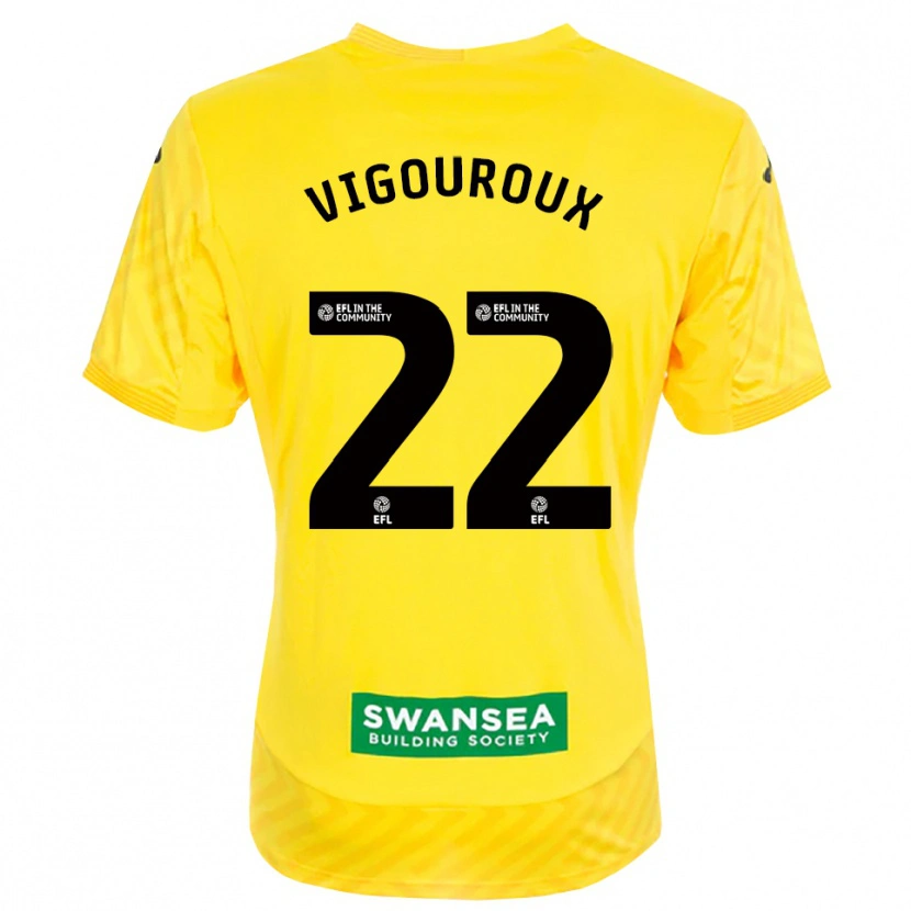Danxen Enfant Lawrence Vigouroux #22 Maillot de Gardien Noir Jaune 2025/26 T-shirt