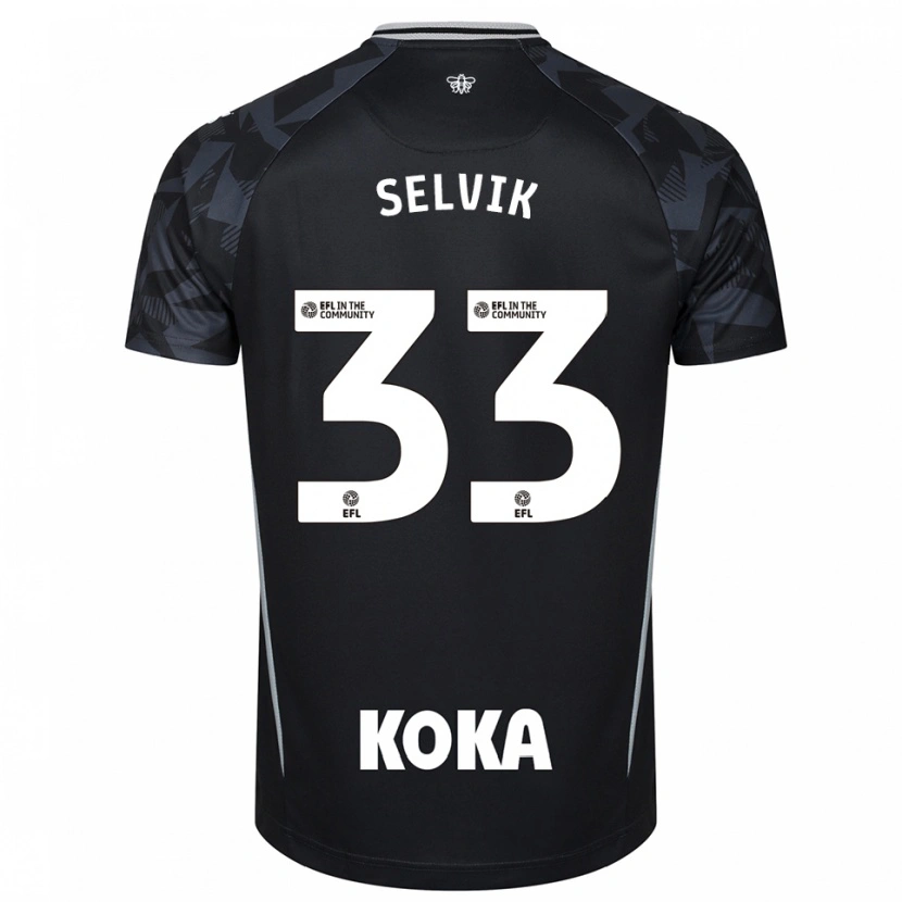 Danxen Enfant Egil Selvik #33 Maillot de Gardien Noir Bleu 2025/26 T-shirt