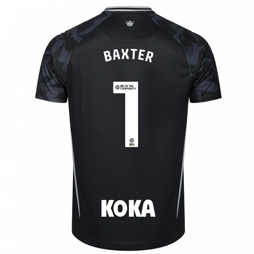 Danxen Enfant Nathan Baxter #1 Maillot de Gardien Noir Bleu 2025/26 T-shirt