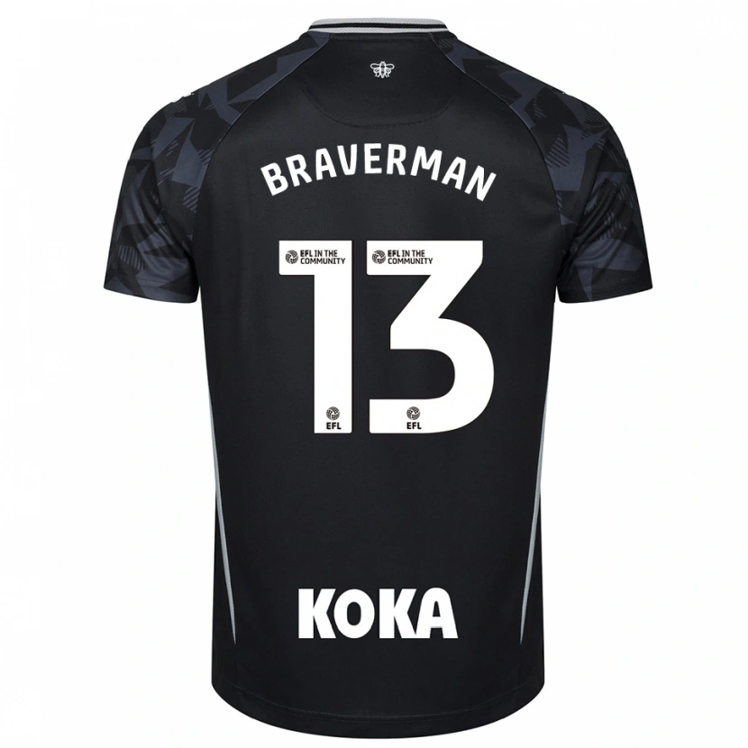 Danxen Enfant Zack Braverman #13 Maillot de Gardien Noir Bleu 2025/26 T-shirt