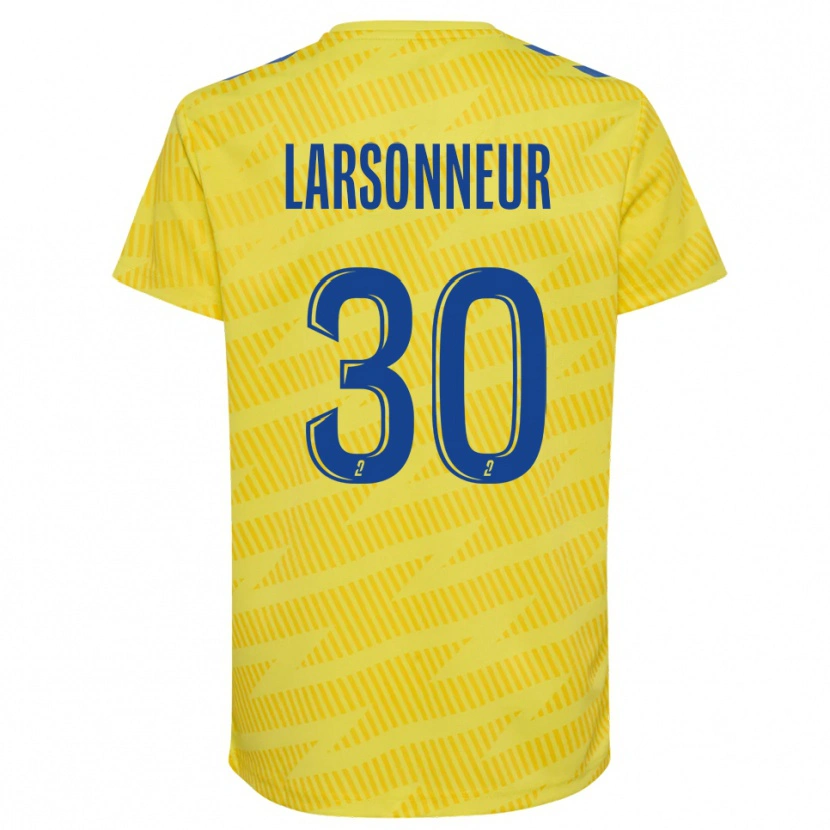 Danxen Enfant Gautier Larsonneur #30 Maillot de Gardien Bleu Jaune 2025/26 T-shirt