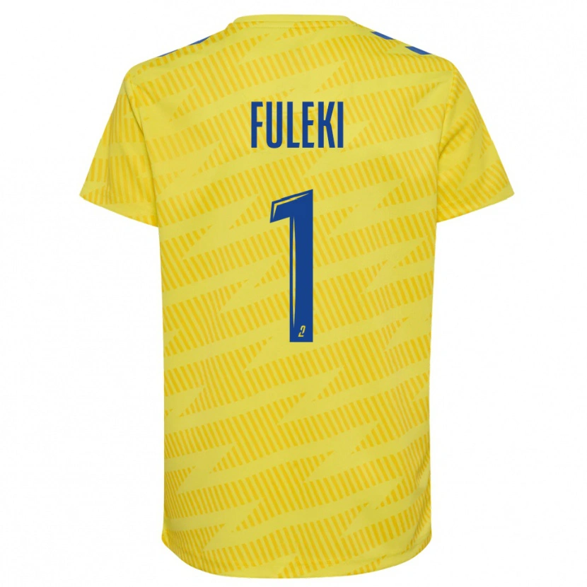 Danxen Enfant Rafael Fuleki #1 Maillot de Gardien Bleu Jaune 2025/26 T-shirt