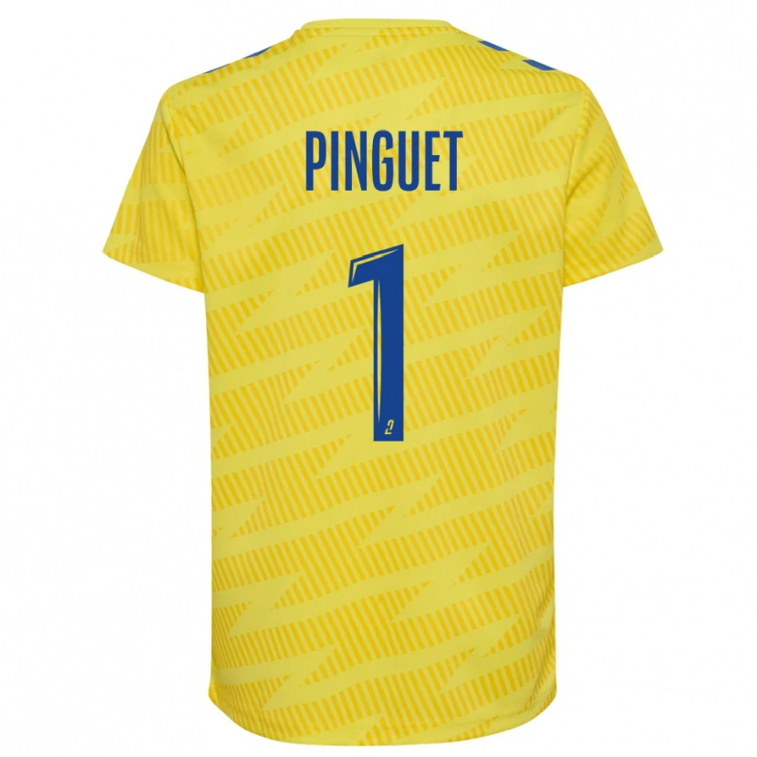 Danxen Enfant Alice Pinguet #1 Maillot de Gardien Bleu Jaune 2025/26 T-shirt