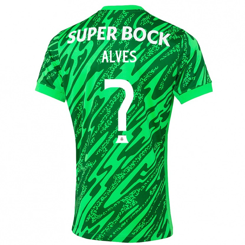 Danxen Enfant Guilherme Alves #0 Maillot de Gardien Vert Blanc 2025/26 T-shirt