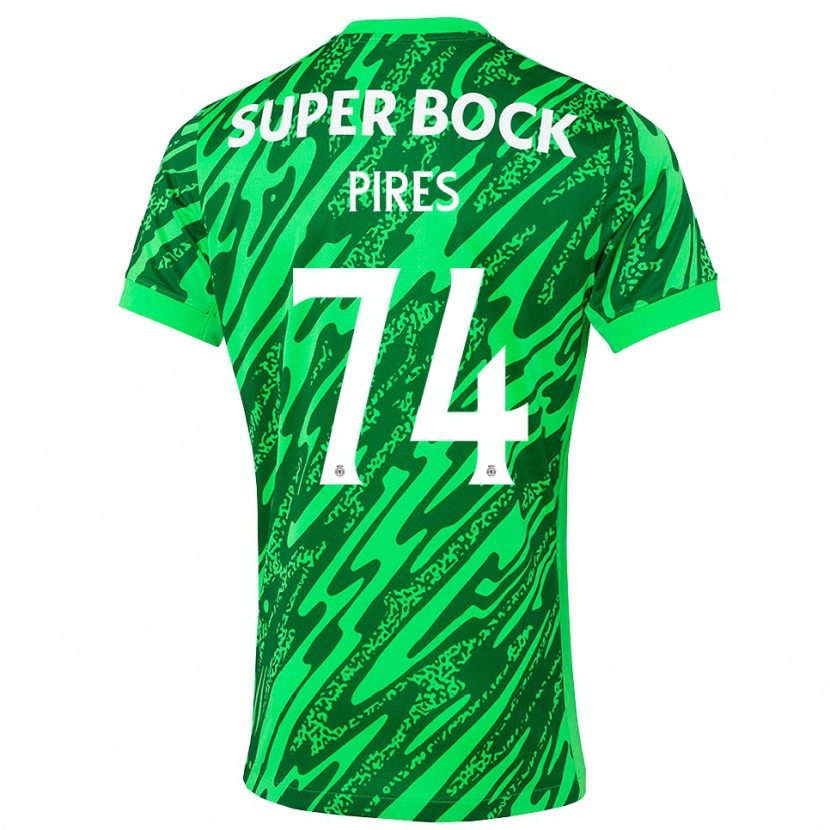 Danxen Enfant Guilherme Pires #74 Maillot de Gardien Vert Blanc 2025/26 T-shirt