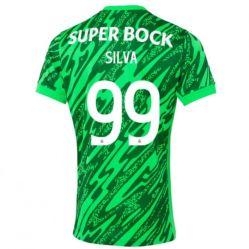 Danxen Enfant Francisco Silva #99 Maillot de Gardien Vert Blanc 2025/26 T-shirt