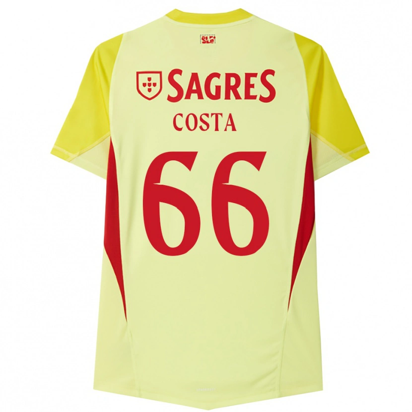 Danxen Enfant Rute Costa #66 Maillot de Gardien Jaune Rouge 2025/26 T-shirt