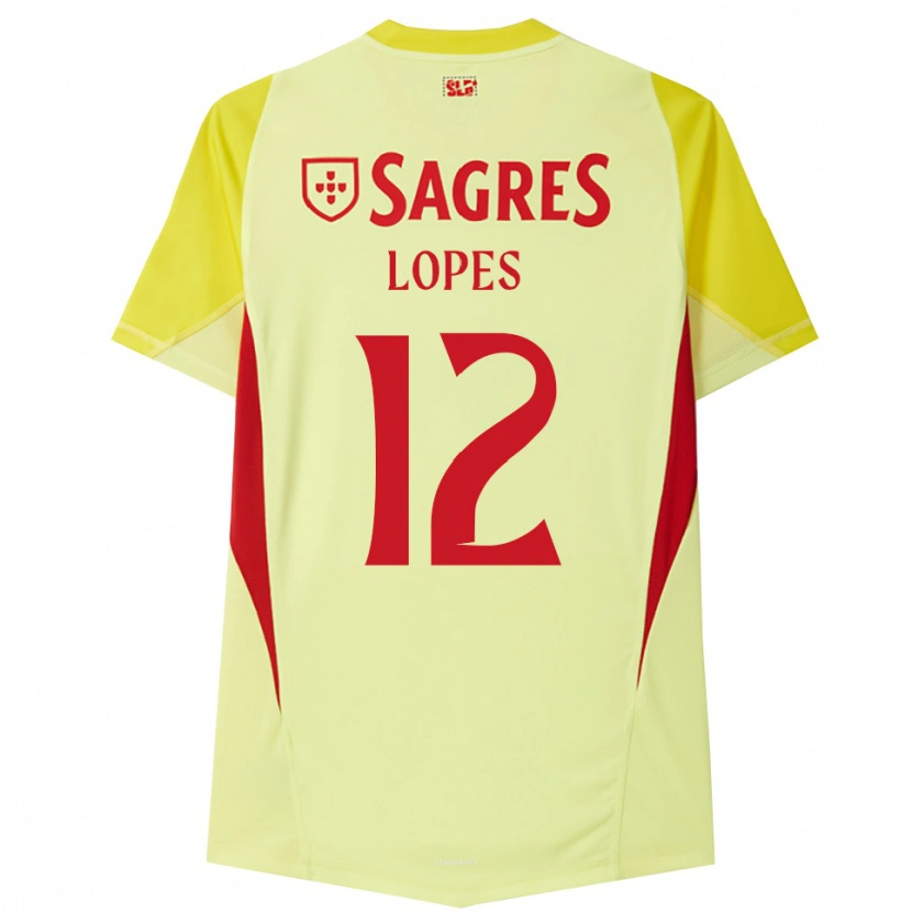 Danxen Enfant Leonardo Lopes #12 Maillot de Gardien Jaune Rouge 2025/26 T-shirt