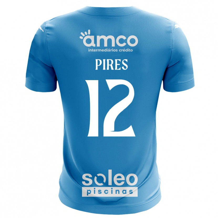 Danxen Enfant Hugo Pires #12 Maillot de Gardien Bleu Blanc 2025/26 T-shirt