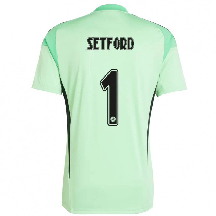 Danxen Enfant Charlie Setford #1 Maillot de Gardien Vert Clair Noir 2025/26 T-shirt