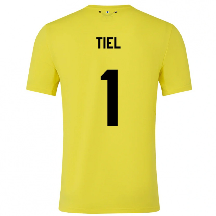 Danxen Enfant Mick Tiel #1 Maillot de Gardien Jaune Noir 2025/26 T-shirt