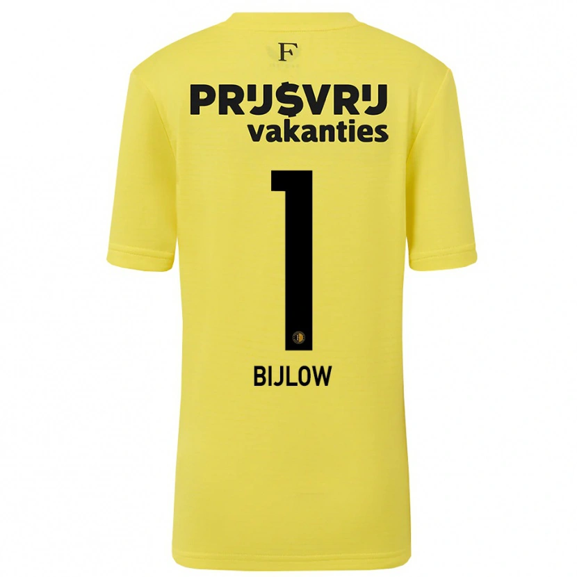 Danxen Enfant Justin Bijlow #1 Maillot de Gardien Jaune Noir 2025/26 T-shirt