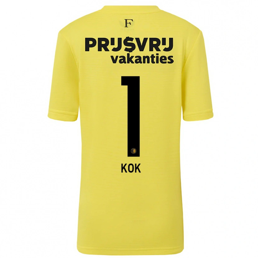 Danxen Enfant Stefan Kok #1 Maillot de Gardien Jaune Noir 2025/26 T-shirt