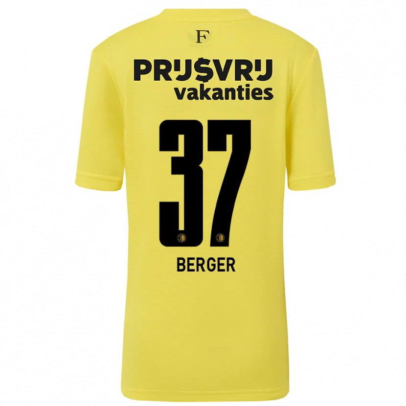 Danxen Enfant Mannou Berger #37 Maillot de Gardien Jaune Noir 2025/26 T-shirt