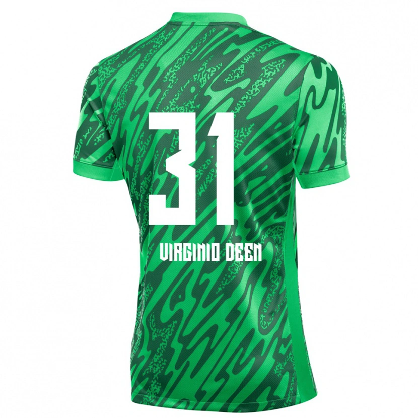 Danxen Enfant Daniël Virginio Deen #31 Maillot de Gardien Vert Blanc 2025/26 T-shirt