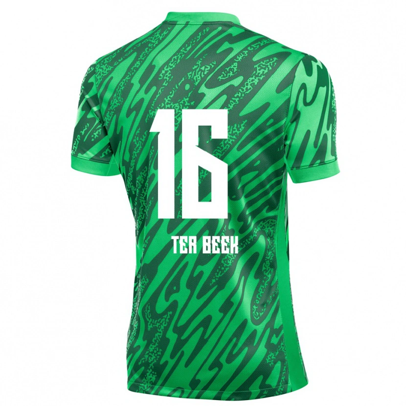 Danxen Enfant Kai ter Beek #16 Maillot de Gardien Vert Blanc 2025/26 T-shirt