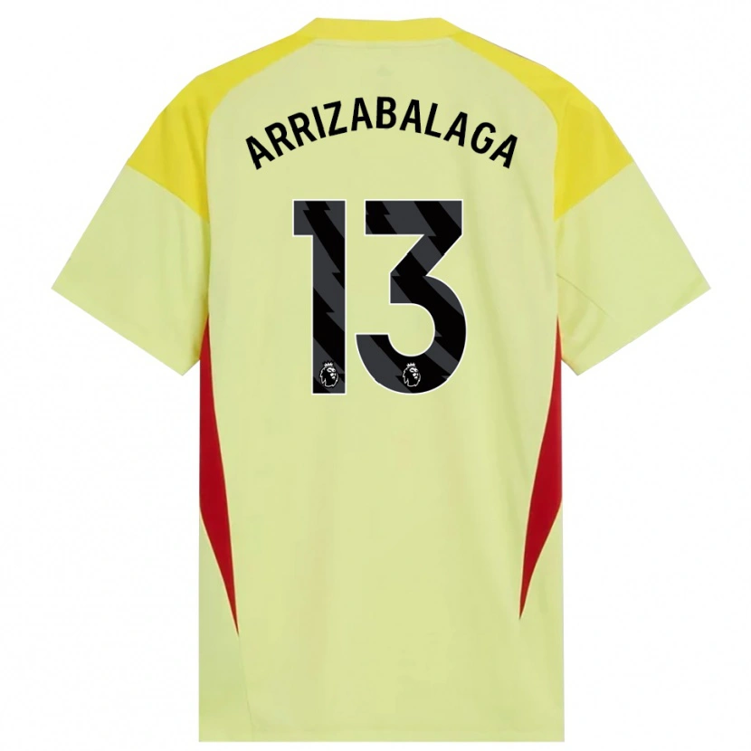 Danxen Enfant Kepa Arrizabalaga #13 Maillot de Gardien Jaune Rouge Noir 2025/26 T-shirt