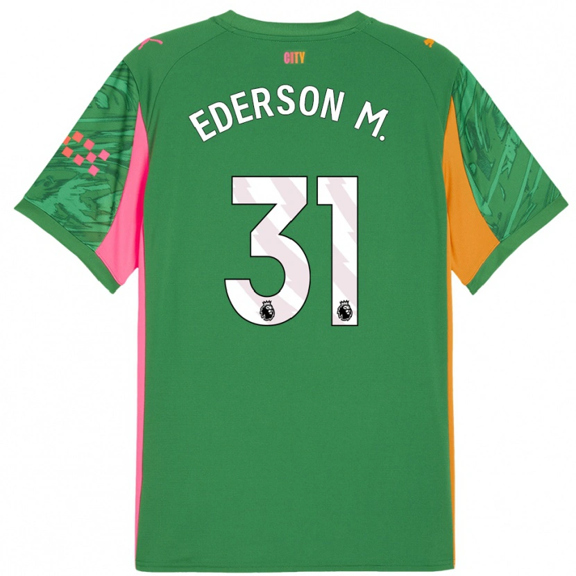 Danxen Enfant Ederson #31 Maillot de Gardien Vert Orange 2025/26 T-shirt