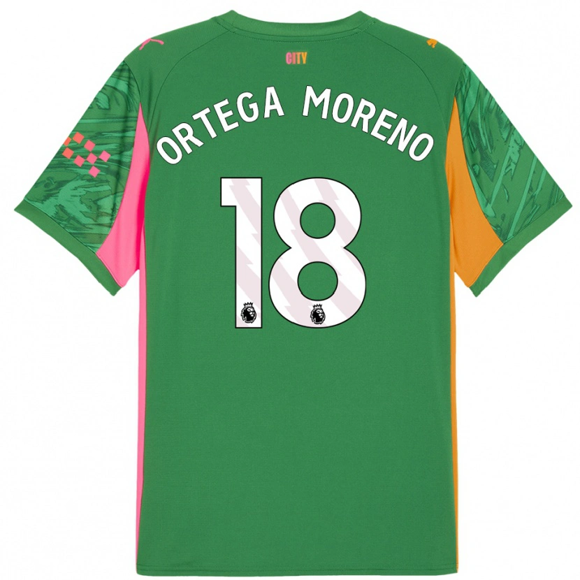 Danxen Enfant Stefan Ortega #18 Maillot de Gardien Vert Orange 2025/26 T-shirt
